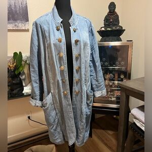Long Denim Duster-Military style